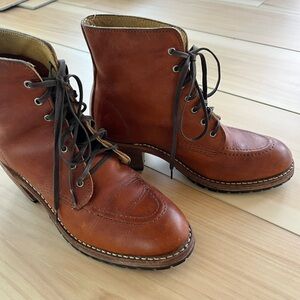 Women’s Red Wing Leather Lace-Up Ankle Boots - Brown